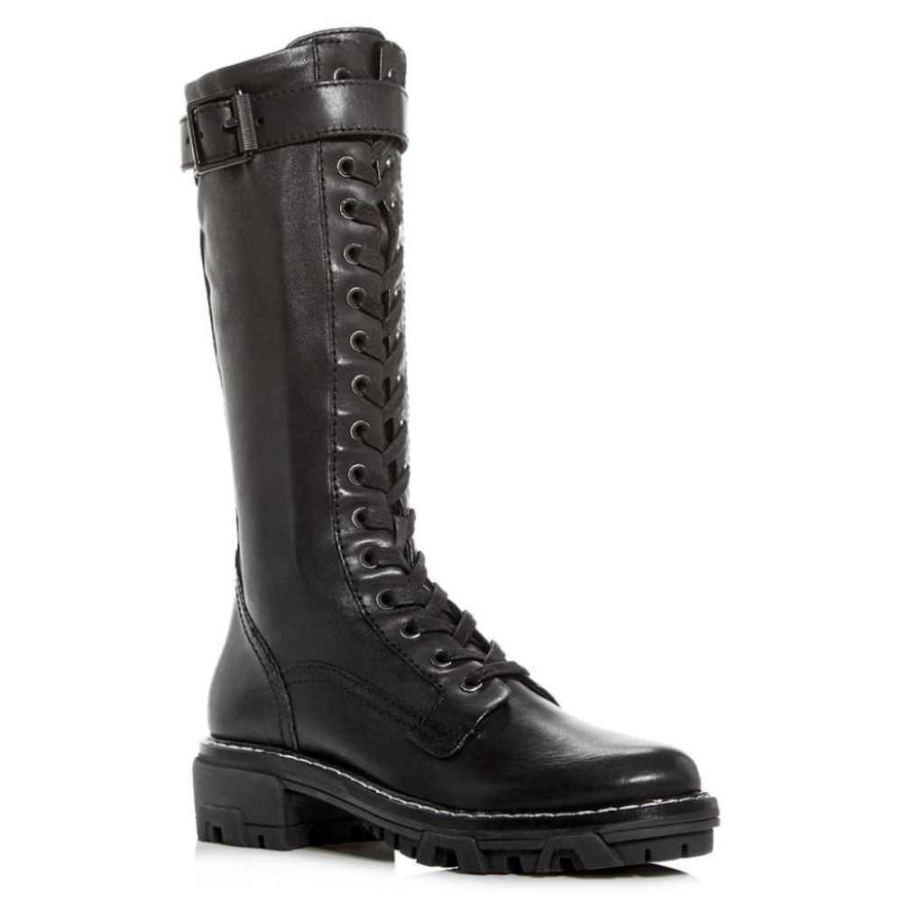 Rag & Bone Women's Shiloh Tall Combat Boots in Black, Size 7.5